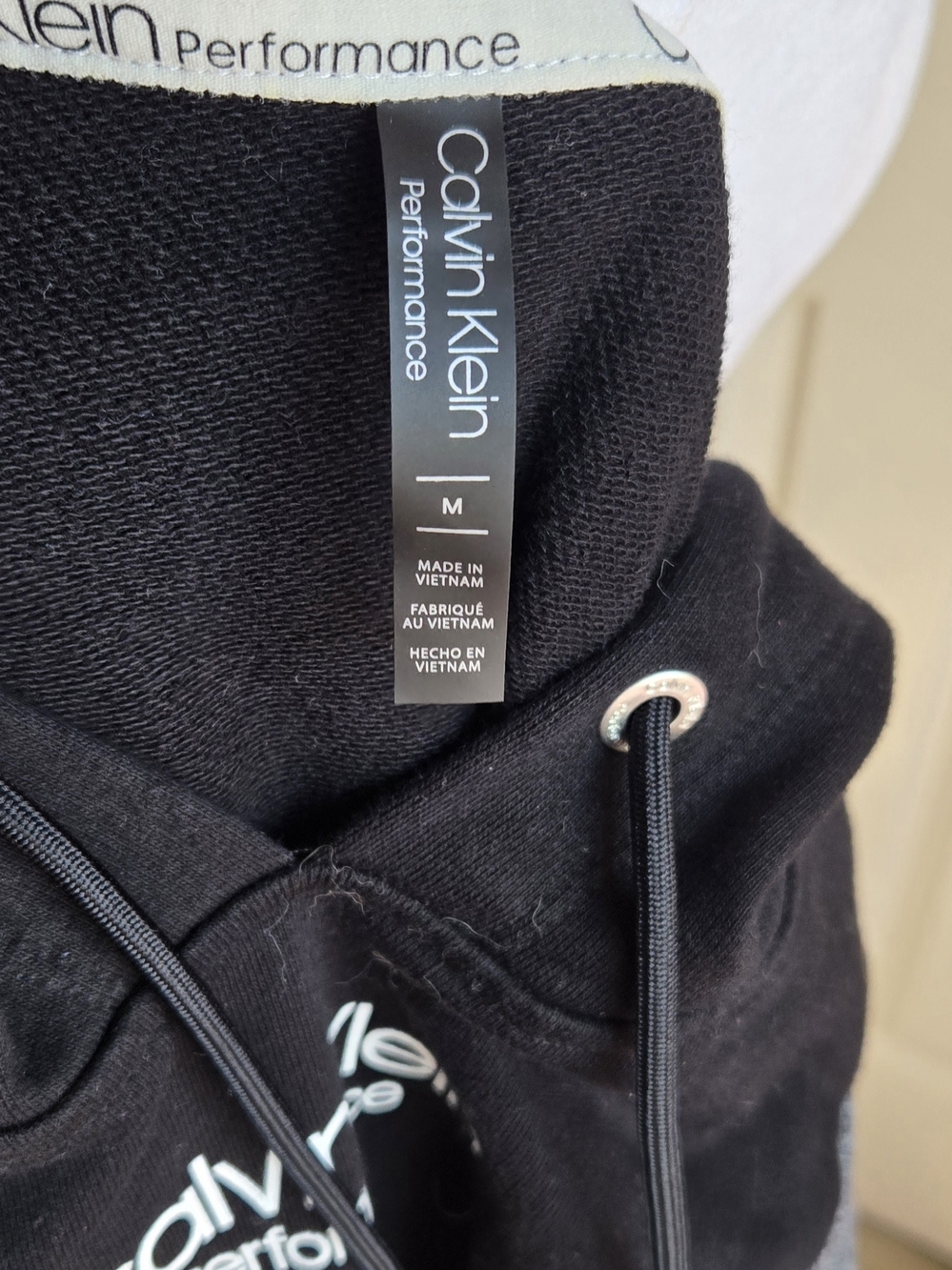 Calvin Klein Black and Gray Colorblock Hooded Pullover - Picture 4 of 4